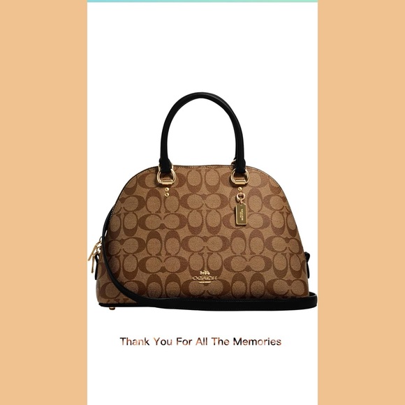 Coach Tan and Black Signature Satchel - Picture 1 of 3